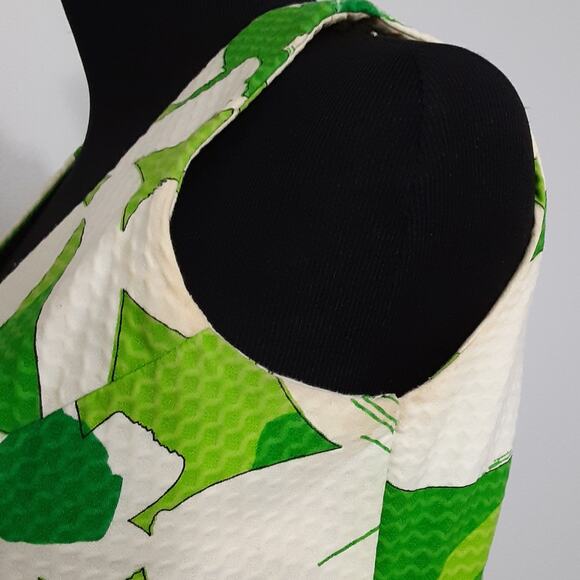 Vintage 1960s Kahala Hawaii Mod Floral Wide Leg Jumpsuit Lime Green Psychedelic - Picture 12 of 16